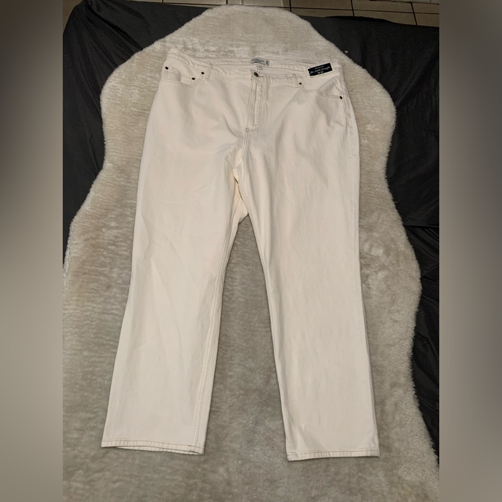 Abercrombie & Fitch Ankle Straight Womens White Ultra‎ High Rise Jeans Sz 36 22L